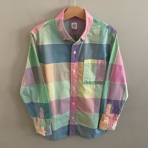 GAP Kids Pastel Plaid Button-Down Shirt